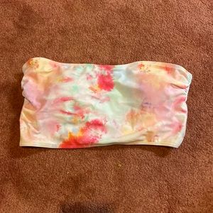 High waisted strapless swim suit